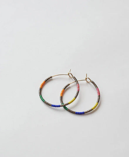 Beaded Hoop Earrings, Virna