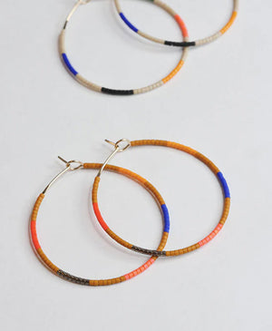 Beaded Hoop Earrings, Ximena