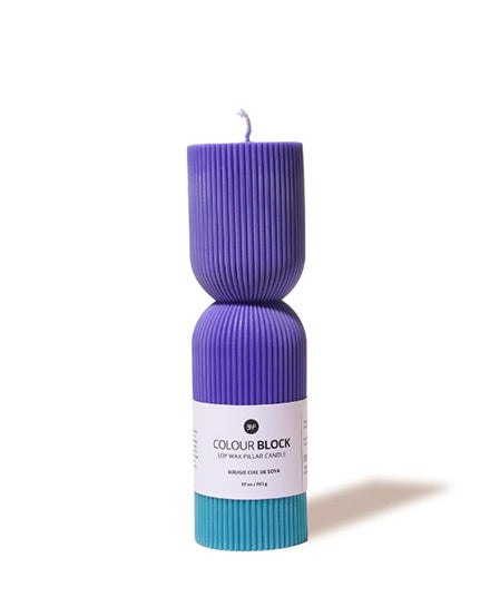 Colour Block Pillar Candle, Assorted