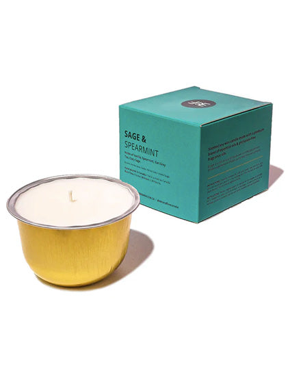 Refillable Concrete Candle, Sage & Spearmint