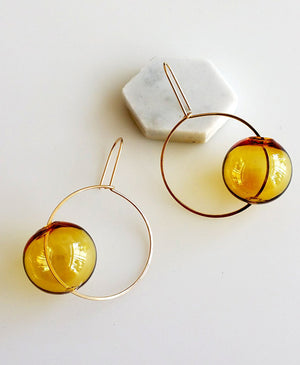 Round & Round Earrings, Yellow