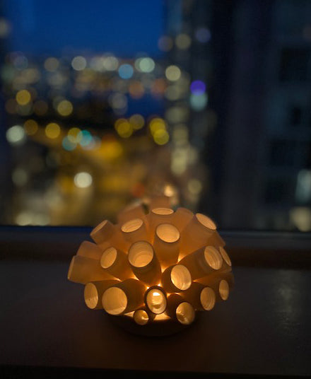 Ceramic 'Tubes' Tea Light Holder