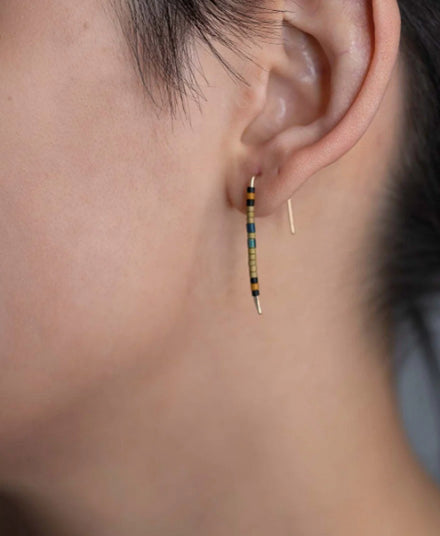 14K Gold Bar Studs