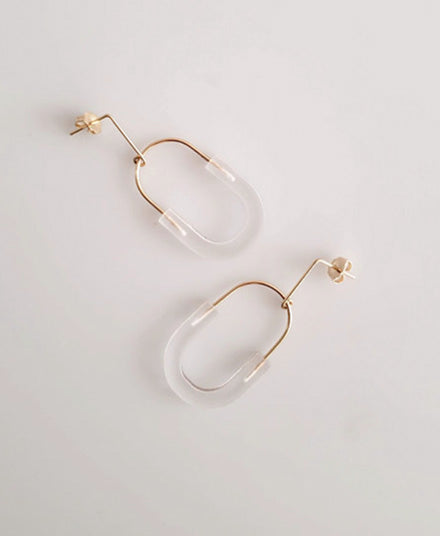 Small Harmonious Earrings, White