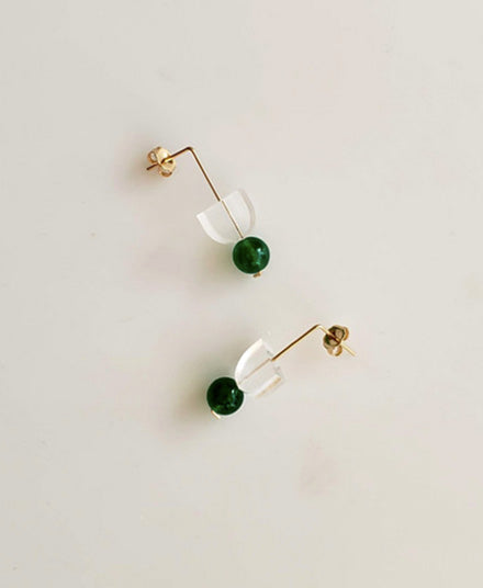 Very Tiny Earrings, Green