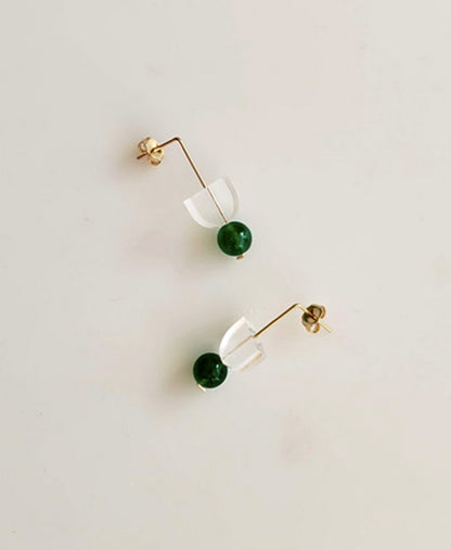 Very Tiny Earrings, Green
