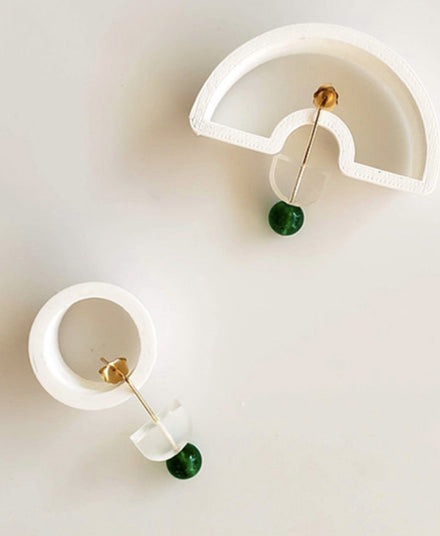 Very Tiny Earrings, Green